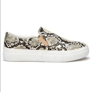 Snakeskin slip on sneakers